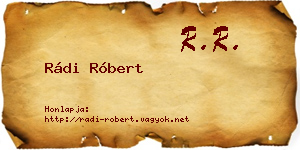 Rádi Róbert névjegykártya